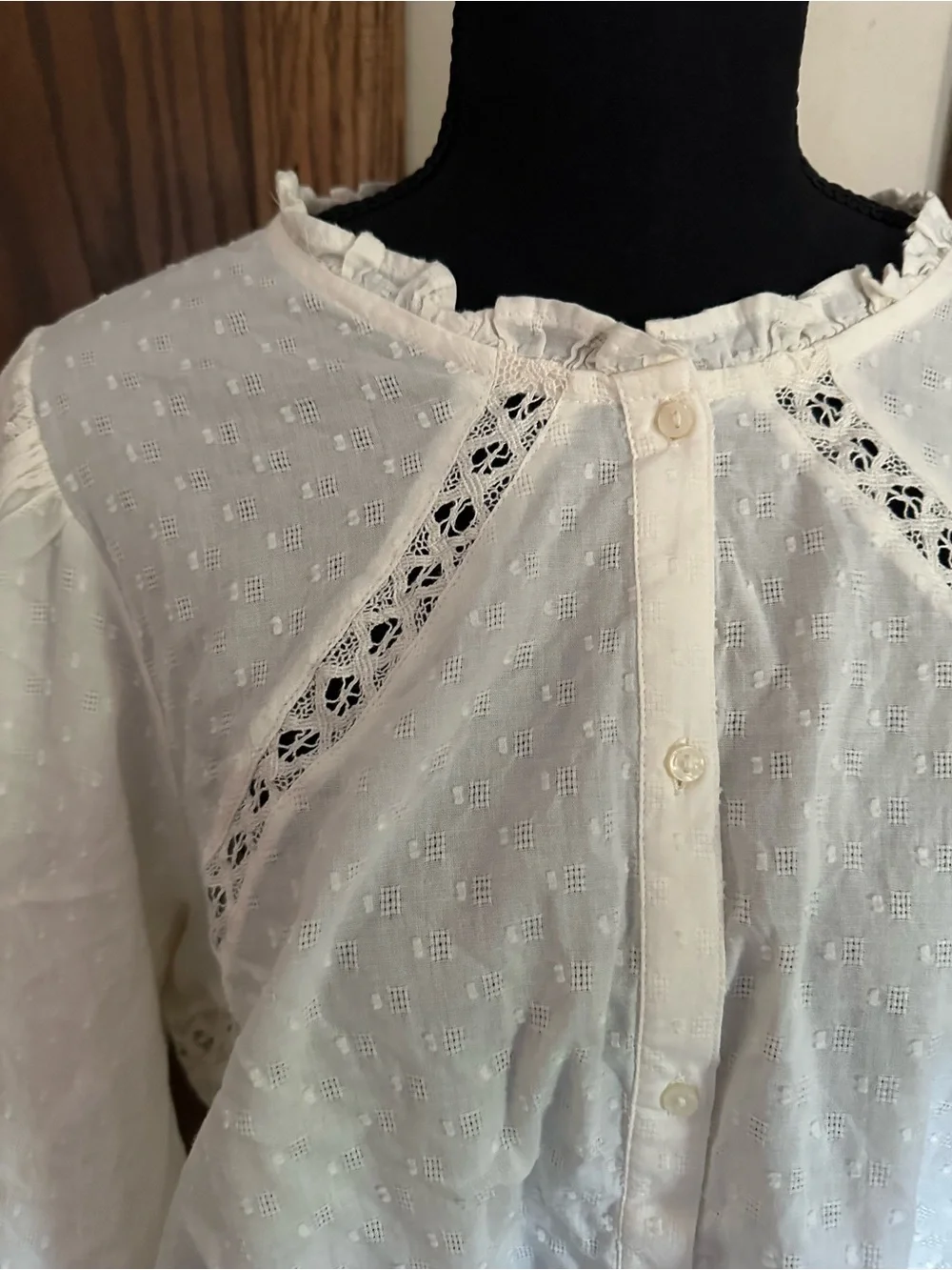 NWT Old Navy Cream Button-Front Blouse Size XXL Tall